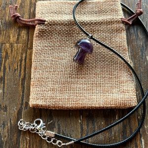 Amethyst Mushroom Pendant Crystal Mushroom Amethyst Crystal Mushroom Necklace